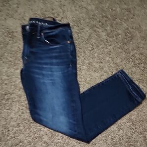 American Eagle Outfitters Deep Indigo Slim Straight Jeans